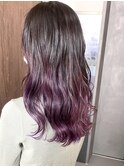 グラデーション裾カラーラベンダーグレー【林京平】