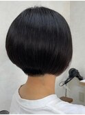 大人ショートボブ×アッシュブラック×ミニボブ/30代40代50代