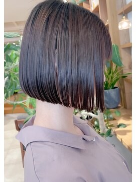 ルエ(rue) 小顔ミディアムワンレンボブ20代30代40代大人かわいいボブカット