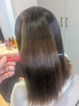 ナカドット エマノン 池袋(__naka.__ EMANON) 髪質改善ミディアムブラウン縮毛矯正