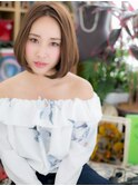 センターパートミルクティーアッシュ大人ボブc5浦和20代30代40代