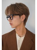 韓国ヘアカルマパーマカルマバングセンターパート黒髪ウルフ
