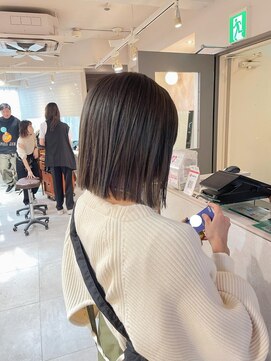 キャンバス バイ ネオリーブ 横浜西口(Canvas by neo.) 切りっぱなしボブ ストレートボブ グレージュ sn