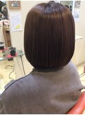 オレンジブラウンカラー ボブヘアー