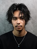 メンズサロン ゴールド 名古屋(GOALD) センターパートウルフ　スパイラルパーマ　ニュアンスパーマ