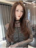 憧れ韓国くびれヘア/顔まわりカットレイヤーカット艶髪黒髪