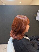 クラウン ヘア ラウンジ(CROWN hair lounge)&nbsp;【クラウン】20代30代40代　ミディウエーブ×ビビットオレンジ