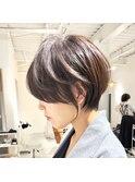 別府ショートボブ顔まわりレイヤーカット髪質改善カラー30代