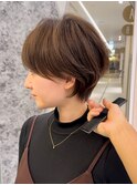 小顔似合わせカットメルティカラーナチュラル大人ショートボブ 