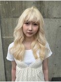 韓国/顔周りレイヤー/ダブルカラー/ベージュ/前髪新潟長岡宮関
