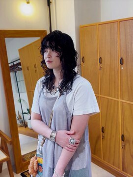 黒髪/ニュアンスパーマ/ハイレイヤーパーマ/グランジヘア/上前津