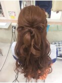 ブリエ☆結婚式☆結ぶリボンアレンジハーフアップ