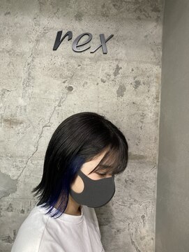 レックス 中野(rex) Aラインボブ/切りっぱなしインナーカラー