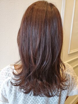 エミュー ラ ピエス(emu la piece) ロング/ミックス巻き/ブラッドオレンジ/こっくりカラー/うる艶髪