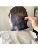 インナーカラー　イヤリングカラー　ボブ