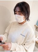 *滝田*前髪パーマ切りっぱなしボブショートレイヤー20代30代40代