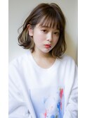 外ハネボブ×藤井オリジナル大人のベージュイヤリングカラー