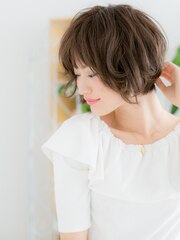 綾瀬/髪質改善/フレンチカジュアル☆前髪パーマ☆ボブショートh
