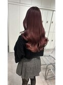 ワインレッド　レッドカラー　赤髪　艶カラー　YUKI