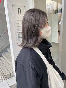エイトヘアー(8 HAIR) 外ハネボブ×グレージュ