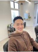 メンズベリーショートフェードアップバングおしゃれぼうず