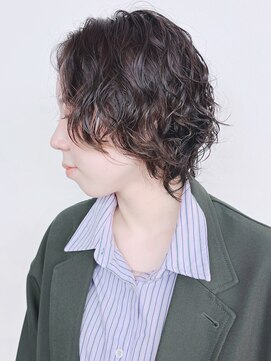モリオフロムロンドン 松戸店(Morio from London) 【松戸　テラカド】ショートウルフパーマ　前髪なし　黒髪