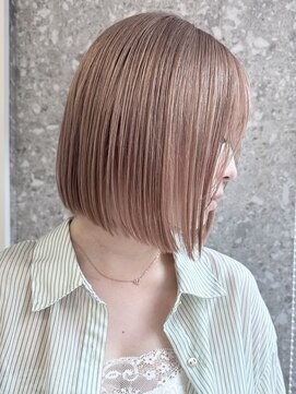 サンク 原宿 表参道(cinq) ハイトーンダブルカラーレイヤーカットミルクティーベージュ韓国