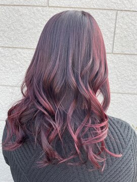 ロングパープルピンク小顔