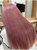 透明感◎ハイトーンカラーベビーピンク×韓国風ロングで美人