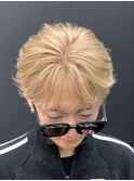 ホワイトベージュラウンドフェザー