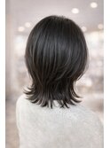 水素カラーで艶感叶うくびれレイヤーミディ◎アッシュブラウン