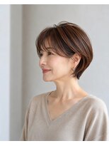 ハピネスフィール 宇治店(Happiness FEEL) 40代~60代白髪ぼかしショートボブナチュラルショート