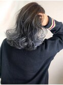 外国人風メッシュ極細×ブルージュ