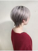モノトーングレー×ショートウルフ