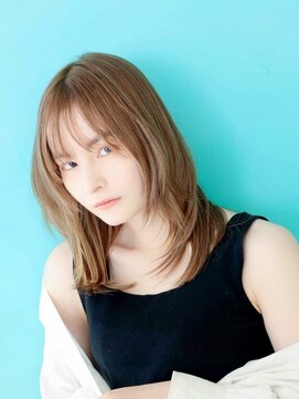 フレイムスヘアーアンドリラックス 西川口店 美髪ホワイトグレージュネビージュ大人かわいいこなれミディ