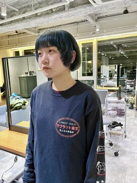 カフ(CAF) CAF FUKO/ブルーカラー/寒色系カラー/マッシュボブ/大阪/心斎橋