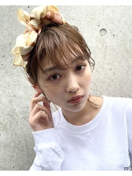 ヲタク 渋谷 代官山 恵比寿(wotaku.) グレージュスカーフアレンジくすみカラー透明感カラー