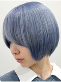 アイスブルー[新宿駅/美髪/ピンクブラウン］