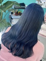 ユー イケブクロ(u Ikebukuro)&nbsp;ネイビーブルー/ブルー/波巻き/ダブルカラー/ブリーチ