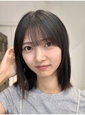 ミディアムボブ/顔まわりレイヤー/重めボブ