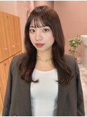 イメチェン ワイドバング 美髪 ブラウン ミディアム
