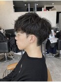 【大人マッシュ】波打ちニュアンスパーマ×ツーブロック刈り上げ