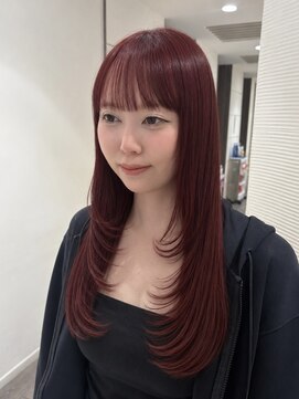 マージュ ギンザ(marju GINZA) ロングレイヤー×ワインレッドカラー/レイヤーカット/暖色カラー