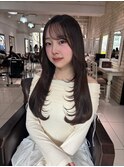 ミルクティーブロンド/ワンホンレイヤー/韓国巻き/顔周りカット
