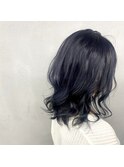 #暗髪ネイビーブルー