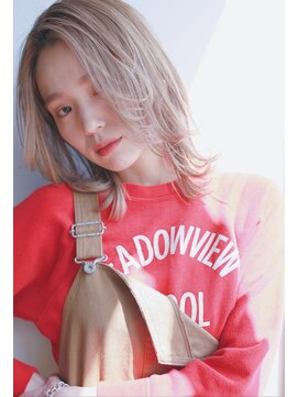 マイティ バイ エイチ(mighty by H) 外ハネボブ×アッシュブラウン×ネオウルフ×毛先パーマ