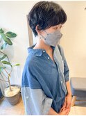 大人可愛いマッシュショートパーマ小顔くせ毛風パーマ20代30代