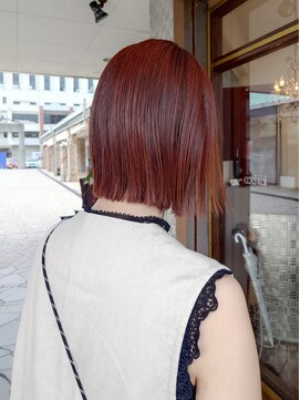 ヘアモード カクテル ブラッドオレンジカラー×ヘイリーボブ
