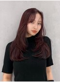 顔周りレイヤーカットグレージュカラーくびれボブベージュカラー