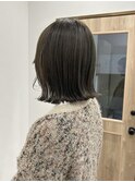 ブリーチ無し/透け感カラーカーキグレージュ